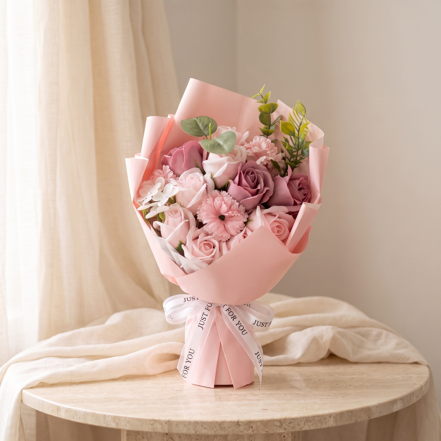 Pastel Pembe Gül Buketi